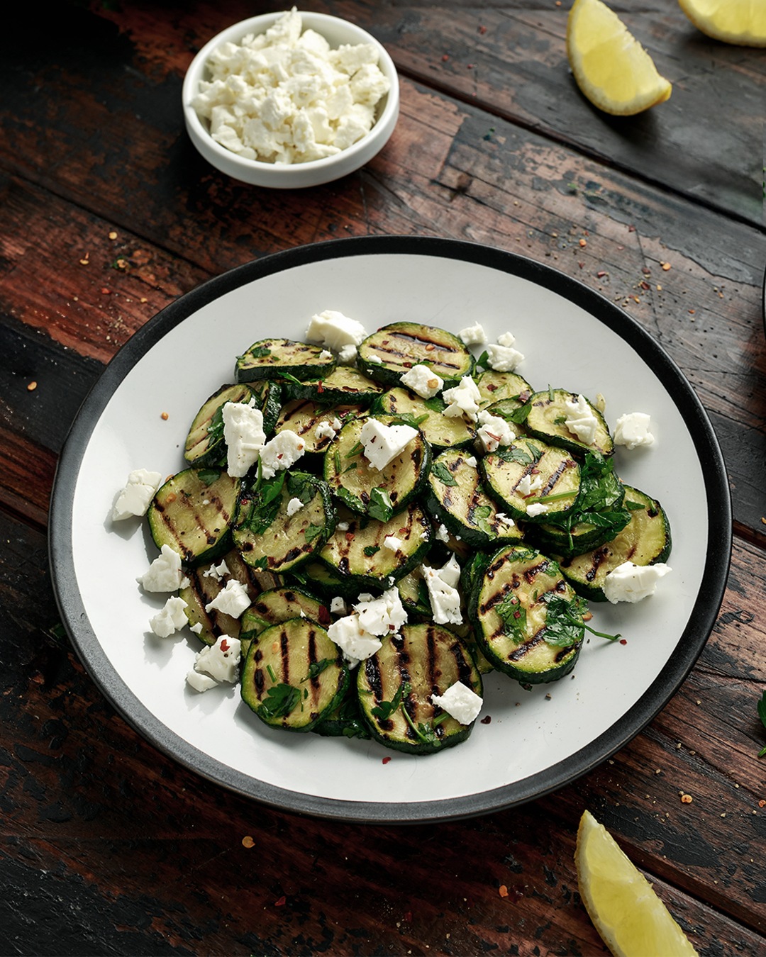 Salade de courgettes aux aromates cristallisés Jardin Intense