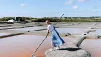 Recolte de sel avec la lousse Carolane